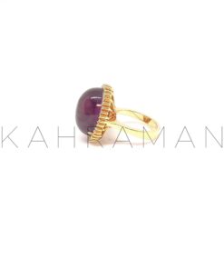 Gold Amethyst Cabochon Ring BA0043