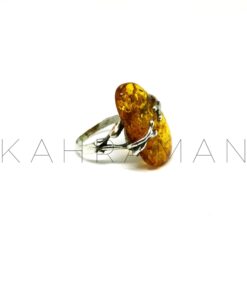 Sterling Silver Amber Ring BA0093