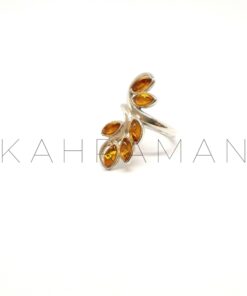 Sterling Silver Amber Ring BA0095