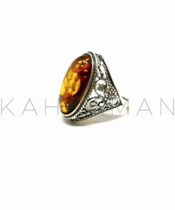 Sterling Silver Amber Ring BA0096