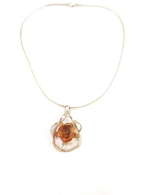 Silver Amber Necklace BC0145