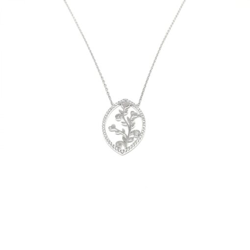 Sterling Silver Zircon Necklace BC1858